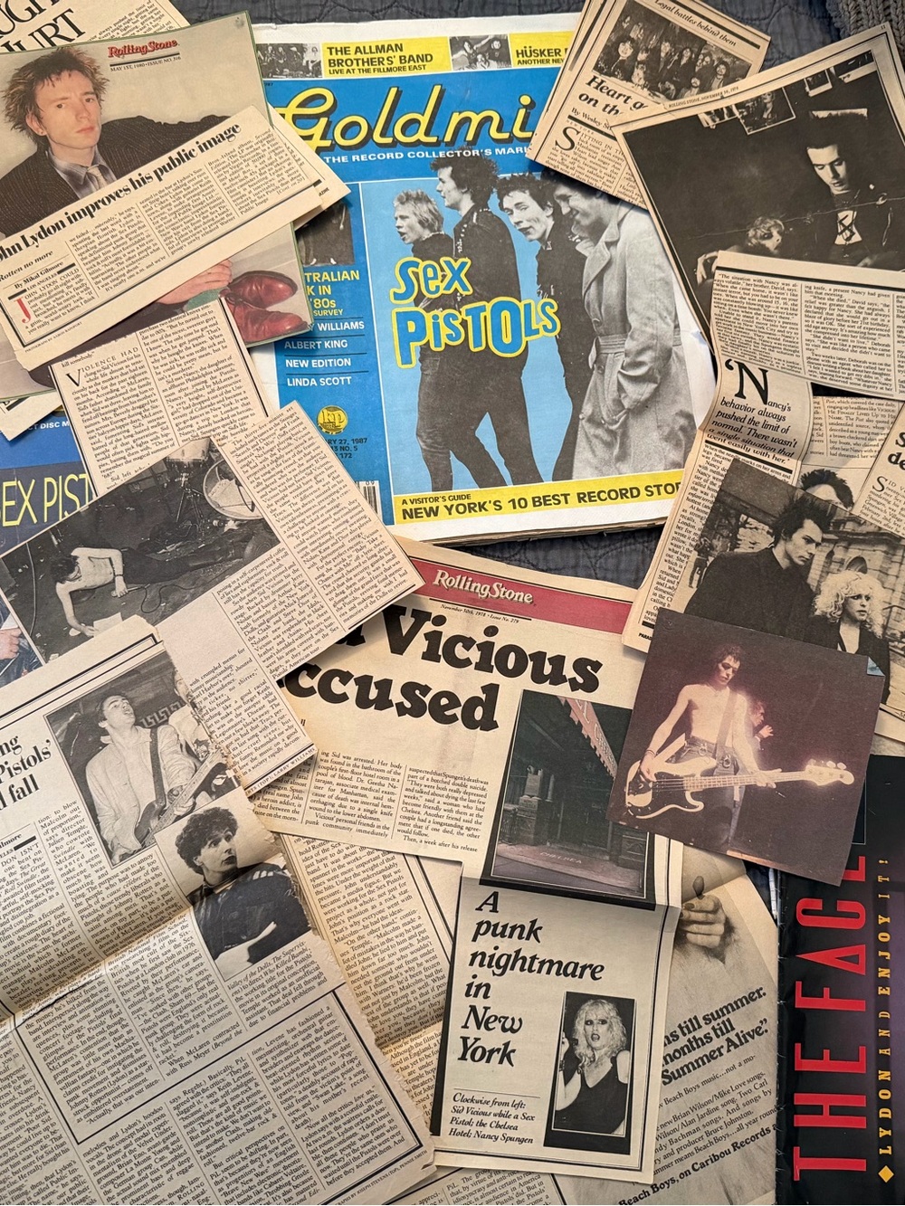 Sex Pistols Vintage Magazines & Punk Newspaper Clippings John Lydon, Sid Vicious